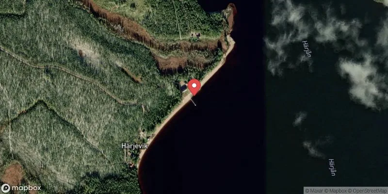 Satellitbild över Härjeåsjön, Härjevik i Härjedalen