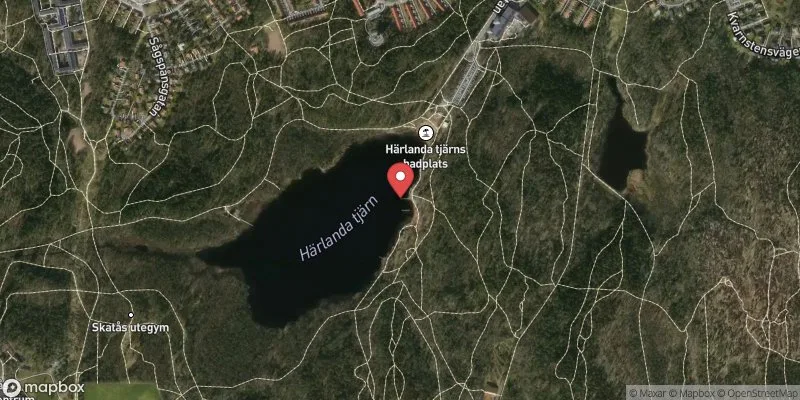Satellitbild över Härlanda tjärn i Göteborg