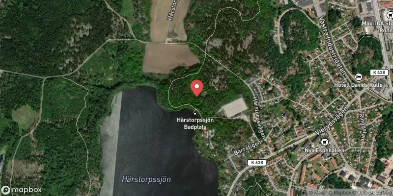 Satellitbild över Härstorpssjön i Ronneby