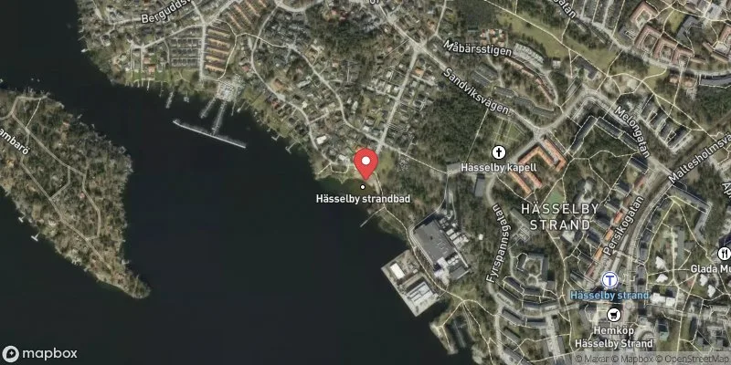 Satellitbild över Hässelby strandbad i Stockholm