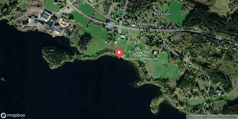 Satellitbild över Hasselsjön, Hasselabadet i Nordanstig
