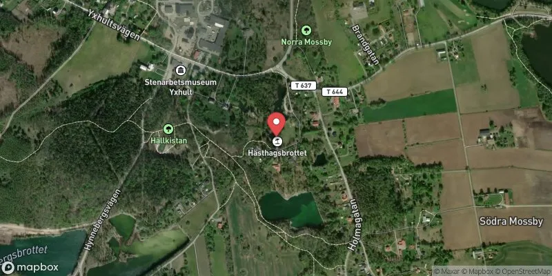 Satellitbild över Hästhagsbrottet i Kumla