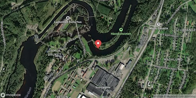 Satellitbild över Hästskoholmen i Munkfors
