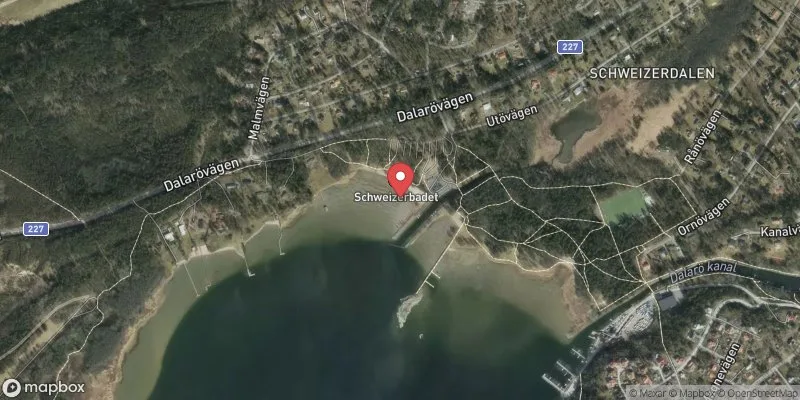 Satellitbild över Havsbadet Schweizerbadet, Dalarö i Haninge