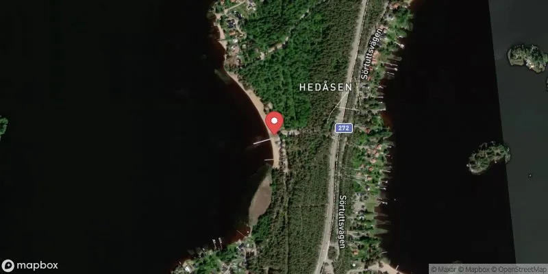Satellitbild över Hedåsbadet i Sandviken
