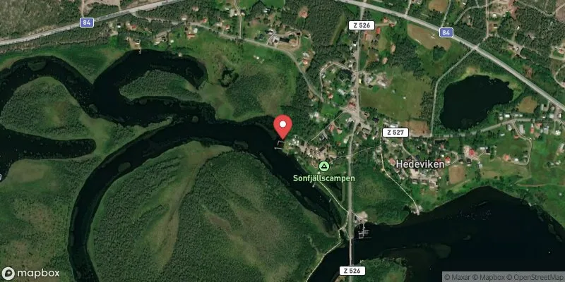 Satellitbild över Hedevikens camping, Hedeviken i Härjedalen