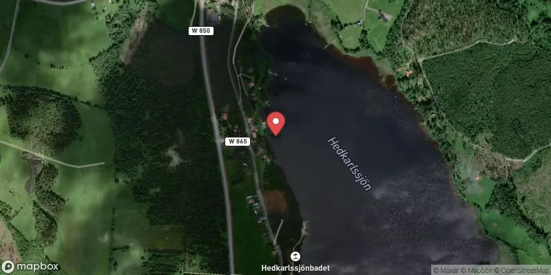 Satellitbild över Hedkarlssjön Sundborn i Falun