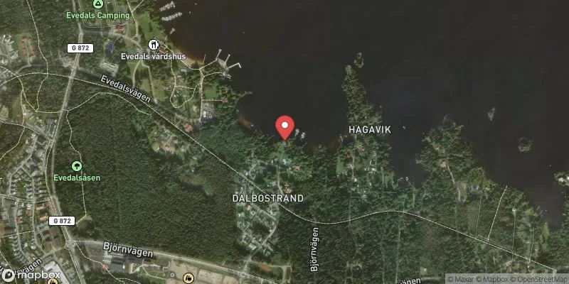 Satellitbild över Helgasjön, Dalbostrand i Växjö