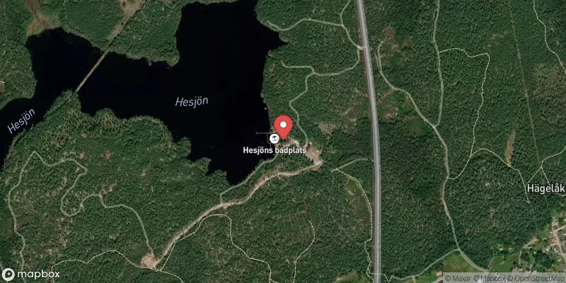 Satellitbild över Hesjön, Målilla i Hultsfred