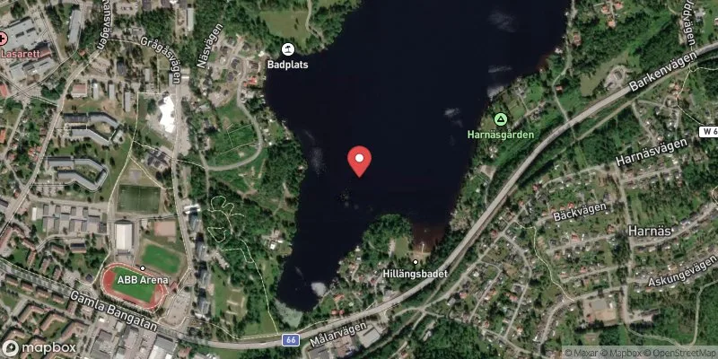 Satellitbild över Hillängsbadet i Ludvika