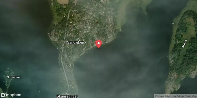 Satellitbild över Himmerfjärden, Sandviken i Botkyrka