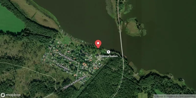 Satellitbild över Hjälmarbaden i Örebro