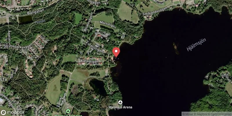Satellitbild över Hjälmsjön,Mammas vik i Örkelljunga