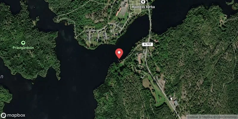 Satellitbild över Hjorteds badplats (Hjorten) i Västervik
