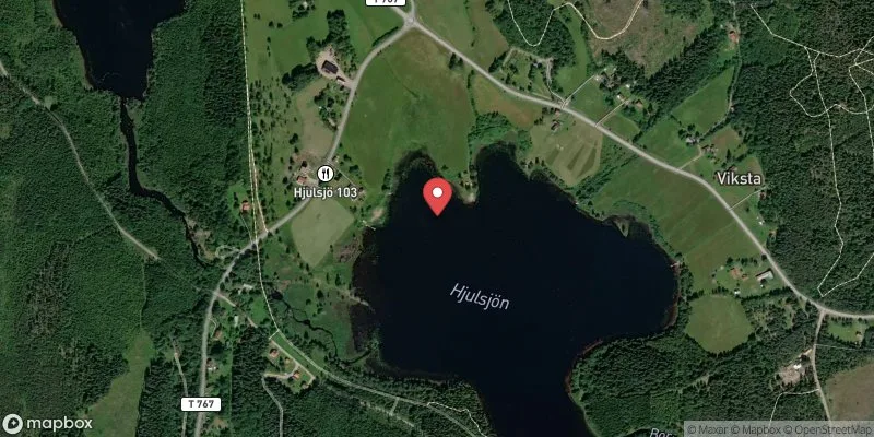 Satellitbild över Hjulsjö badplats i Hällefors