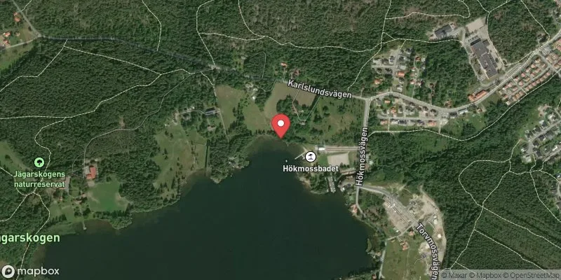 Satellitbild över Hökmossenbadet i Nykvarn