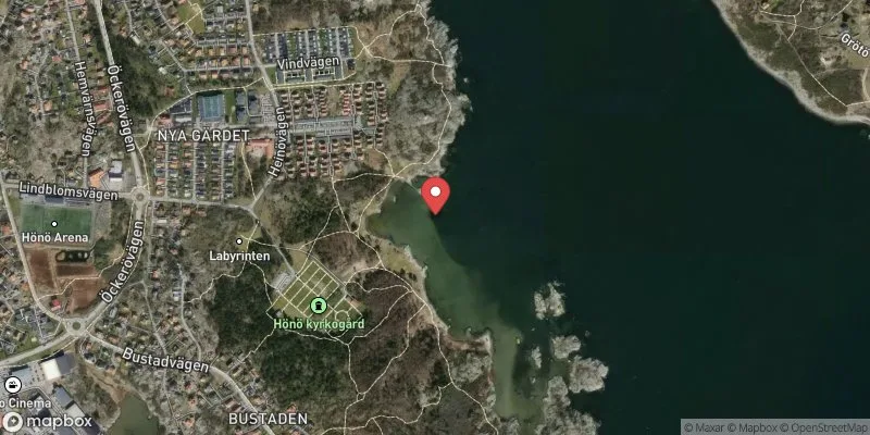 Satellitbild över Hönö, Jungfruviken i Öckerö