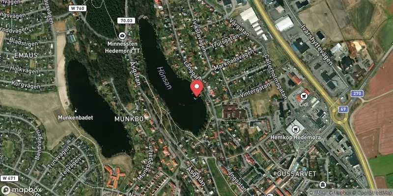 Satellitbild över Hönsan i Hedemora