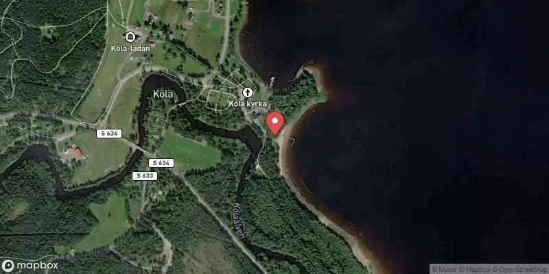 Satellitbild över Hugn, Köla kyrka i Eda