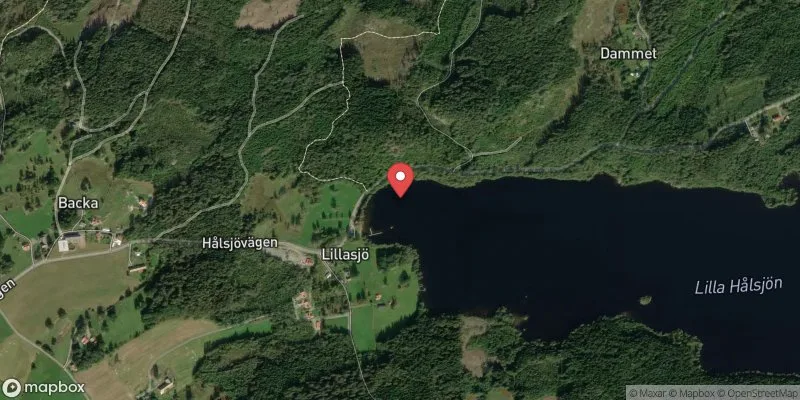 Satellitbild över Hyssna Lilla Hålsjön i Mark