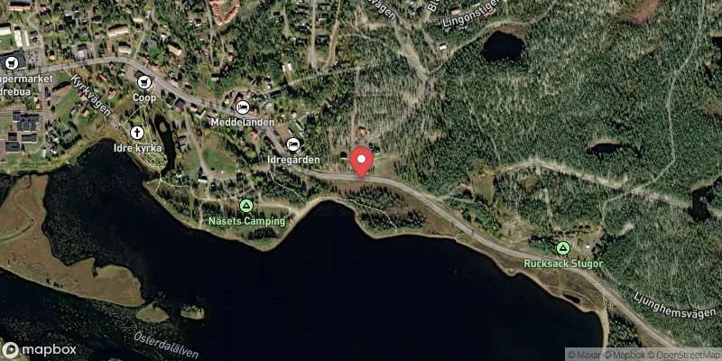 Satellitbild över Idre badplats, Idresjön i Älvdalen