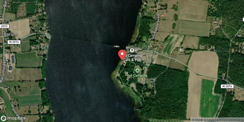 Satellitbild över Ivö badplats i Kristianstad