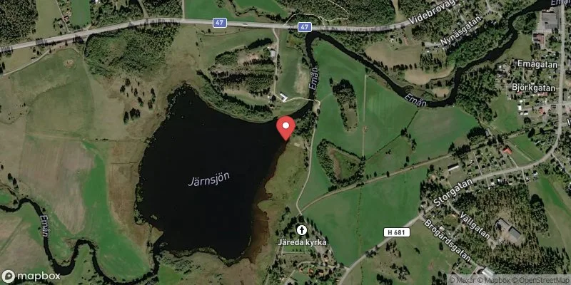 Satellitbild över Järnsjön, Järnforsen i Hultsfred