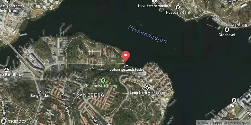 Satellitbild över Johannelundsbadet (Minneberg), Mälaren i Stockholm