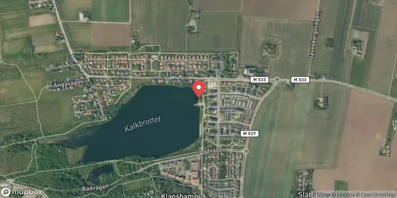 Satellitbild över Kalkbrottssjön, Klagshamn i Malmö