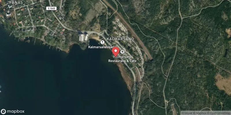 Satellitbild över Kalmarsandbadet i Håbo