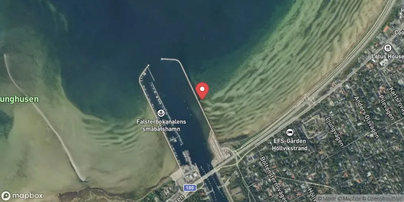 Satellitbild över Kanalbadet i Vellinge