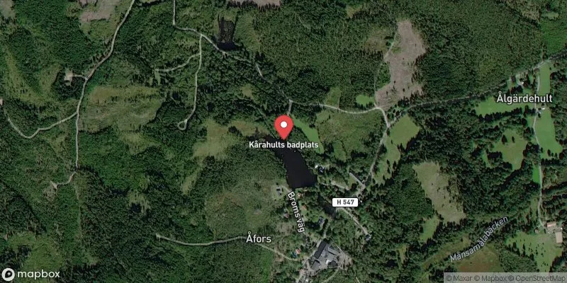 Satellitbild över Kårahult,  Åfors badplats i Emmaboda