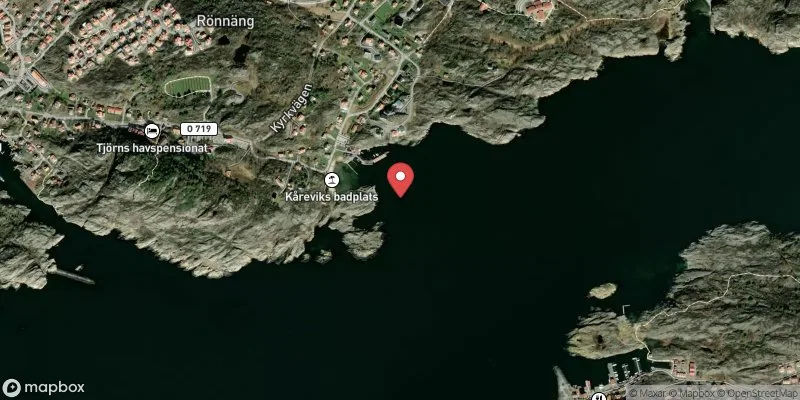 Satellitbild över Kåreviks badplats i Tjörn