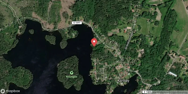 Satellitbild över Karlsby badplats i Motala