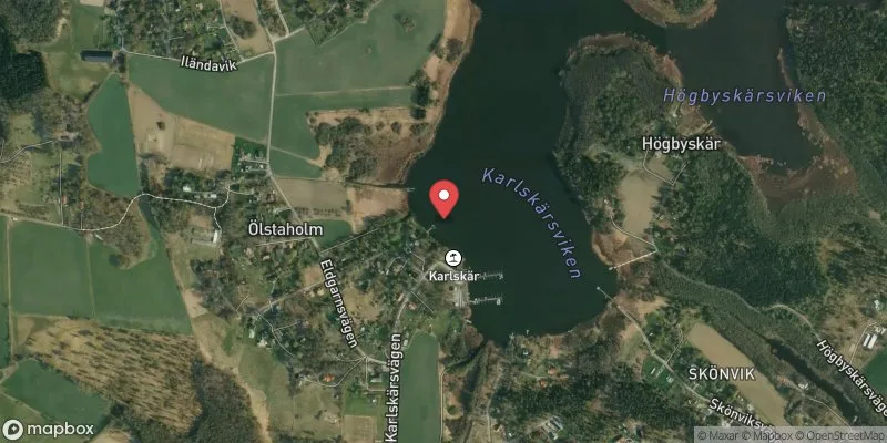 Satellitbild över Karlskär i Ekerö