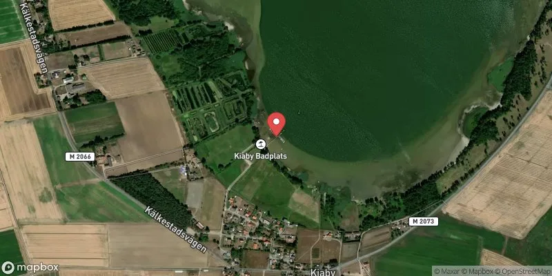Satellitbild över Kiaby badplats i Kristianstad