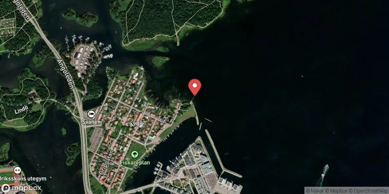 Satellitbild över Kindbergsudde i Kalmar