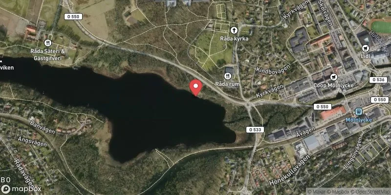Satellitbild över Kindbobadet i Härryda