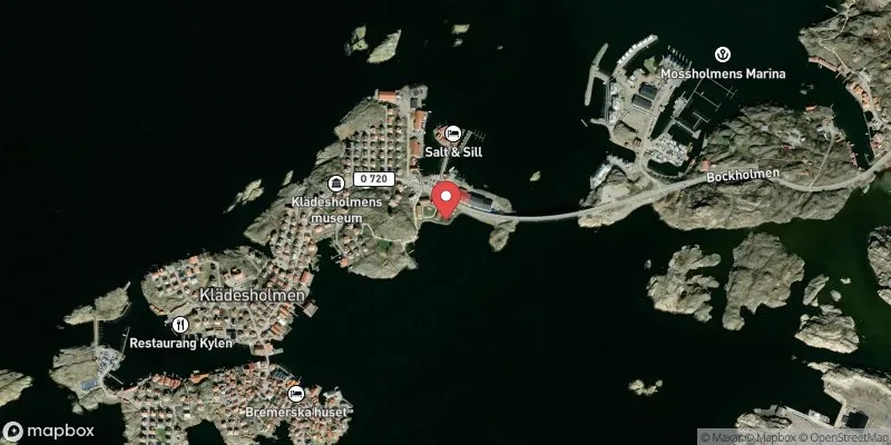 Satellitbild över Klädesholmens badplats i Tjörn