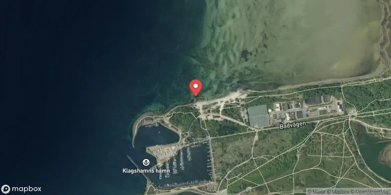 Satellitbild över Klagshamns badplats i Malmö