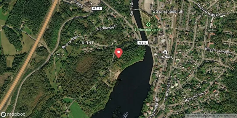 Satellitbild över Klintbadet i Markaryd