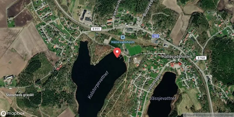 Satellitbild över Kolstorpevattnet i Munkedal