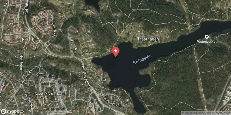 Satellitbild över Kottlasjön, badviken i Lidingö