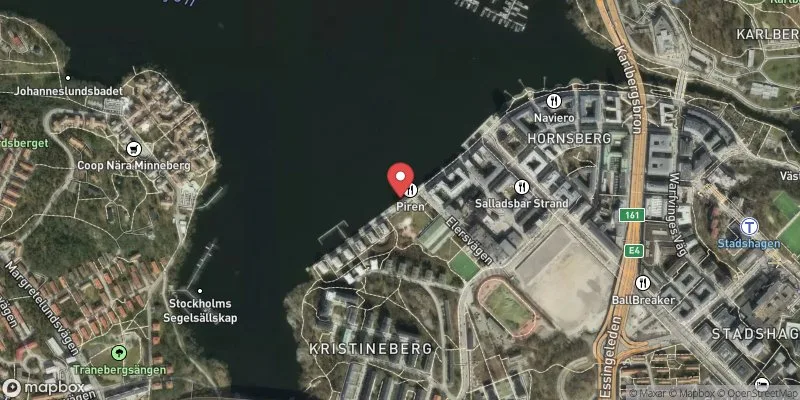 Satellitbild över Kristinebergsbadet i Stockholm