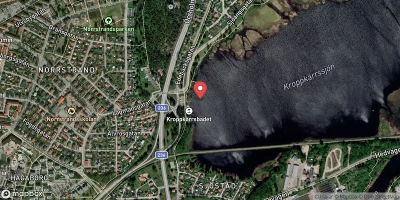 Satellitbild över Kroppkärrssjön i Karlstad