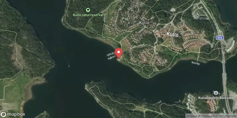 Satellitbild över Kullöbadet i Vaxholm