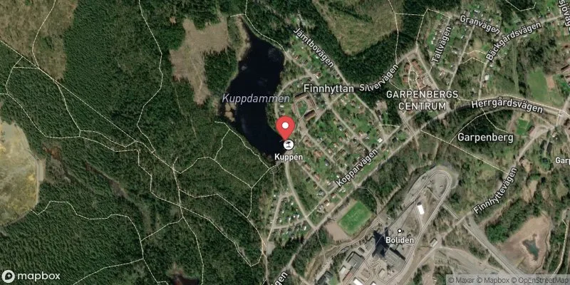 Satellitbild över Kuppdammen, Garpenbergsbadet i Hedemora