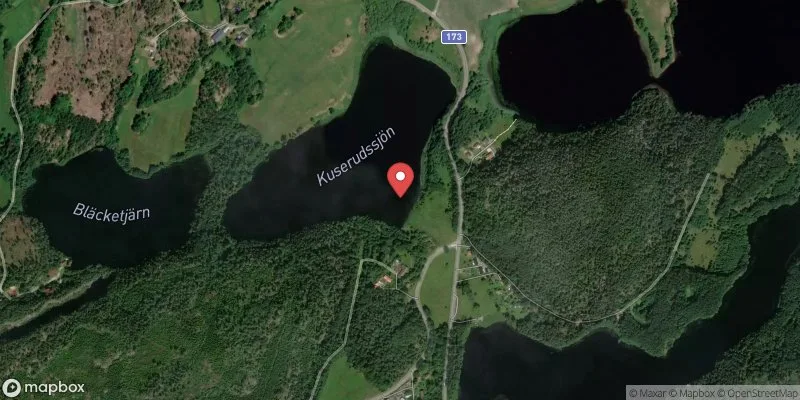 Satellitbild över Kuserudssjön, Rådanefors badpl i Färgelanda