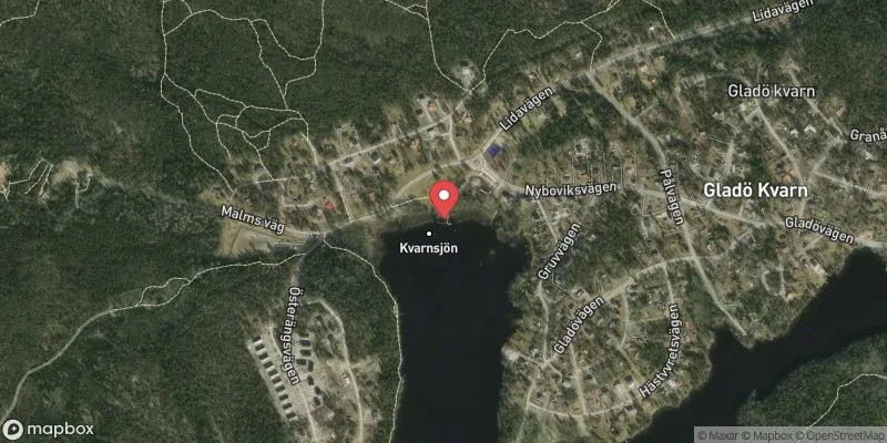 Satellitbild över Kvarnsjön, Nyboviksbadet i Huddinge