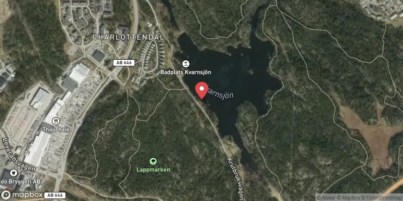 Satellitbild över Kvarnsjön i Värmdö